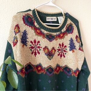 #truevintage soft cotton white stag cottagecore sweater